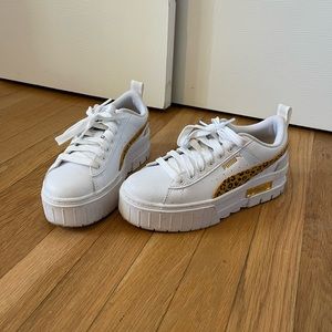 White platform sneakers